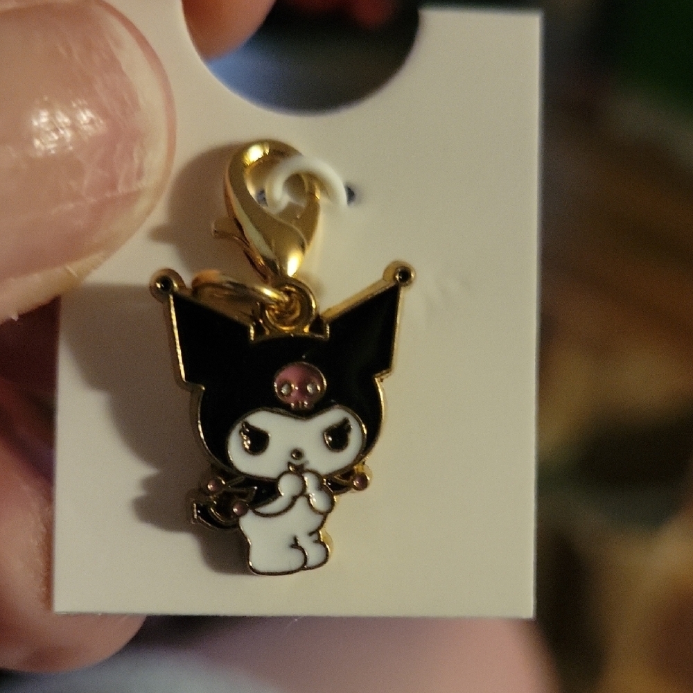 Kurmoi Hello Kitty Charm with Black and Gold Accents